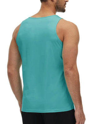 TACVASEN Grey Green Men's Workout Tank Tops Sleeveless UPF 50+ Summer Sun Shirts