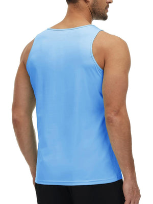 TACVASEN Waterfall Blue Men's Workout Tank Tops Sleeveless UPF 50+ Summer Sun Shirts