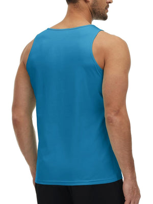 TACVASEN Blue Green Men's Workout Tank Tops Sleeveless UPF 50+ Summer Sun Shirts