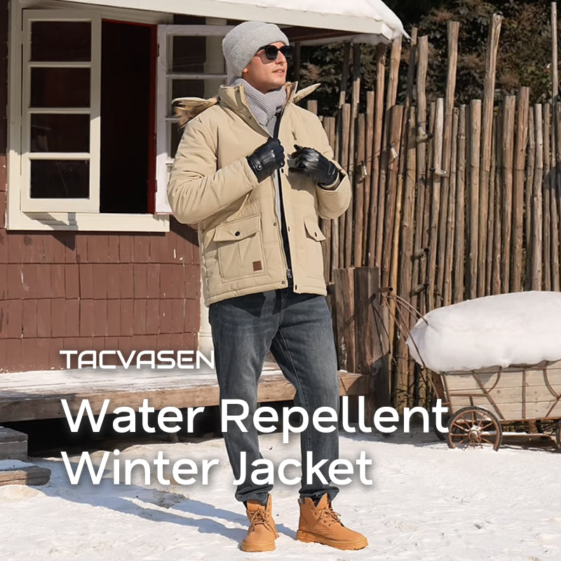Men's Winter Jacket with Hood Snow Ski Coat - TACVASEN