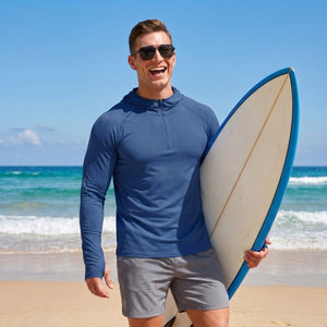 TACVASEN Navy Quarter Zip UPF 50+ Sun Protection Hoodie Shirts