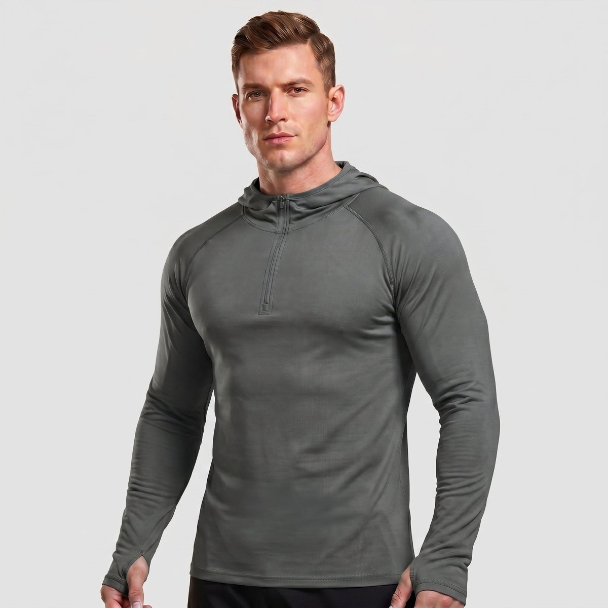 TACVASEN Dark Gray Quarter Zip UPF 50+ Sun Protection Hoodie Shirts