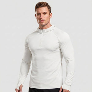 TACVASEN White Quarter Zip UPF 50+ Sun Protection Hoodie Shirts