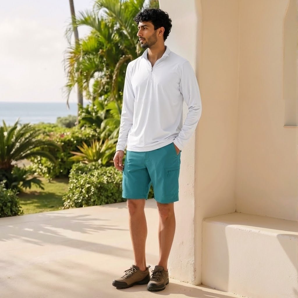TACVASEN Lake Blue Quick Dry Hiking Cargo Shorts