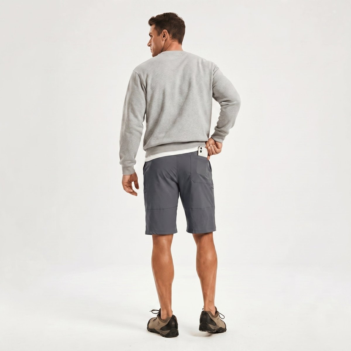 TACVASEN Dark Grey Quick Dry Hiking Cargo Shorts