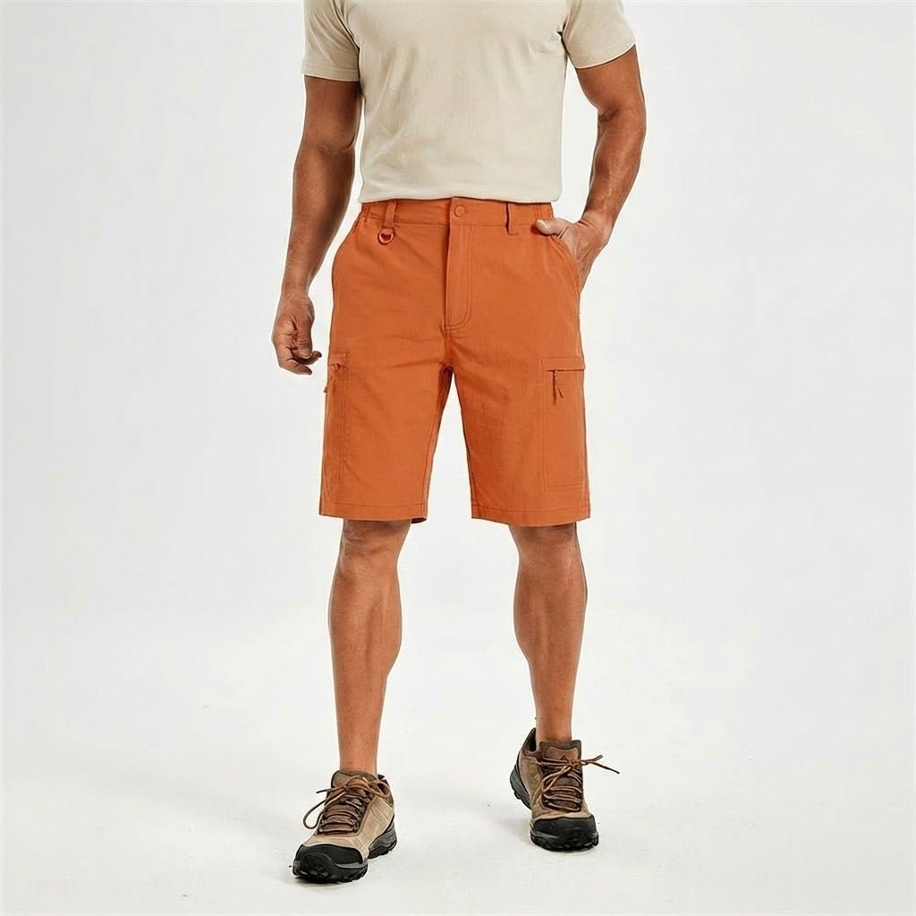 TACVASEN Orange Quick Dry Hiking Cargo Shorts