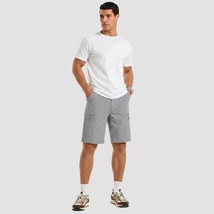 TACVASEN Light Grey Quick Dry Hiking Cargo Shorts