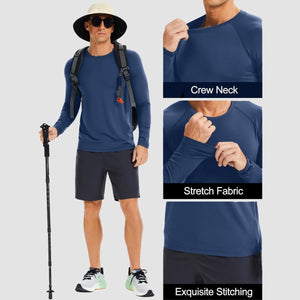 TACVASEN Blue gray UPF 50+ Lightweight Quick Dry Outdoor Tee