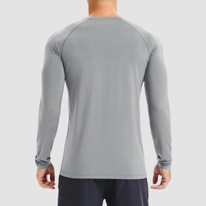 TACVASEN Light gray UPF 50+ Lightweight Quick Dry Outdoor Tee