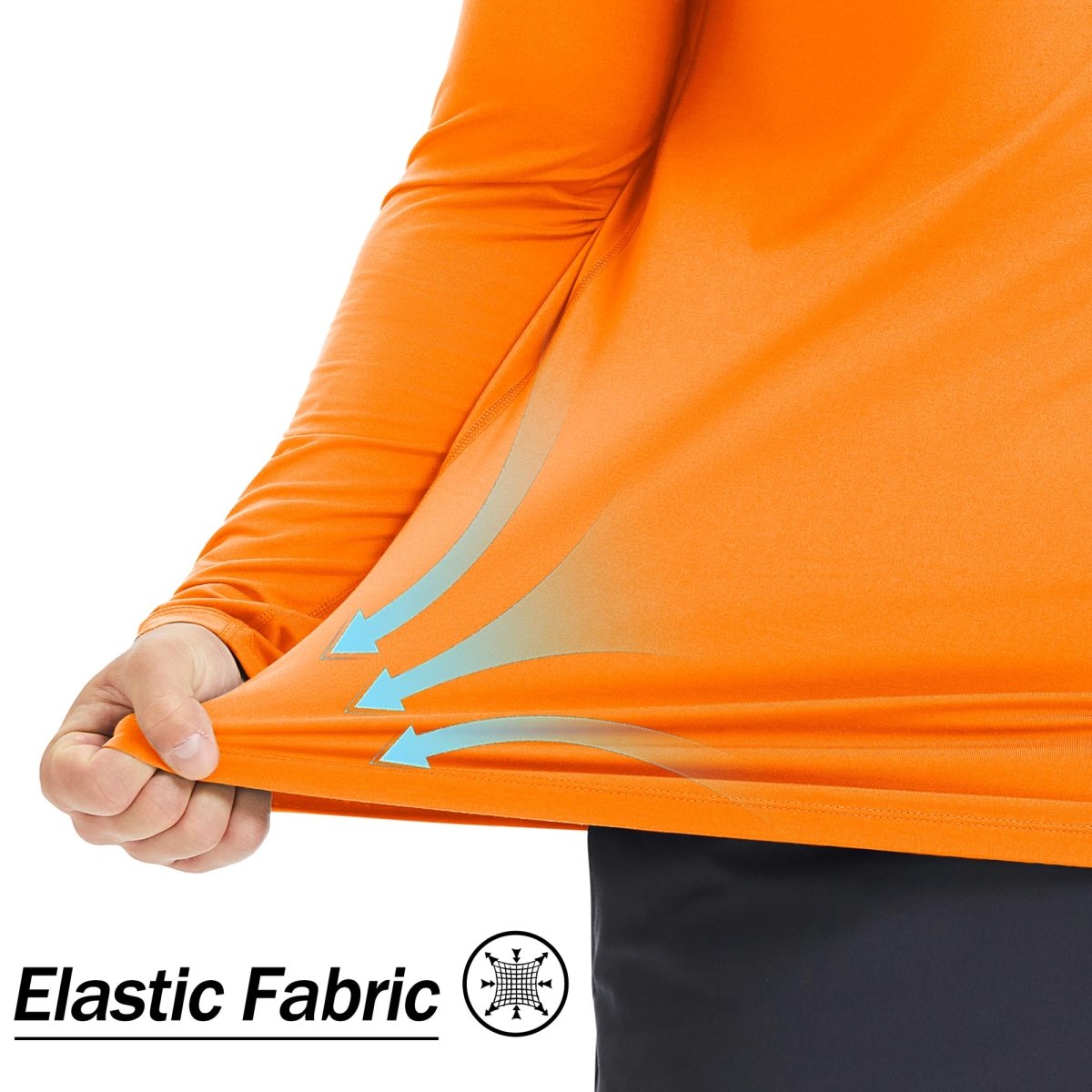 TACVASEN Light gray UPF 50+ Lightweight Quick Dry Outdoor Tee