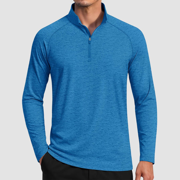 TACVASEN Sea Blue UPF 50+ Quarter Zip Long Sleeve Shirt