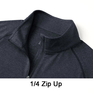 TACVASEN Black UPF 50+ Sun Protection Quarter Zip Long Sleeve Shirt