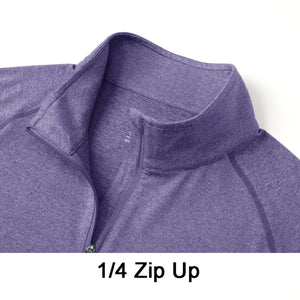 TACVASEN Violet UPF 50+ Sun Protection Quarter Zip Long Sleeve Shirt