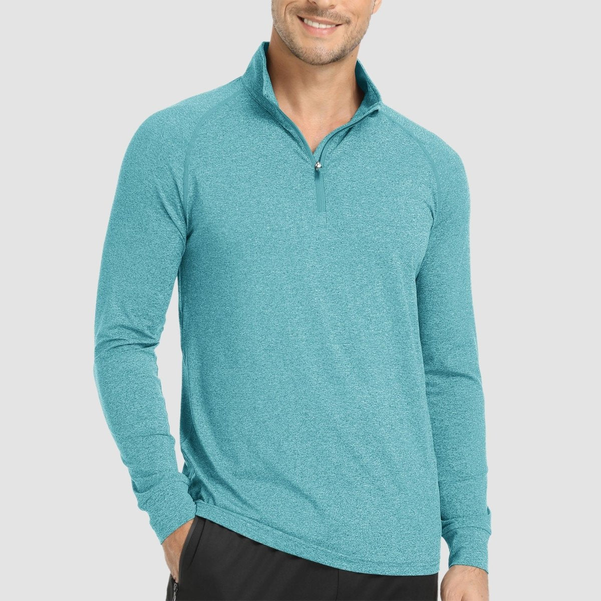 TACVASEN Light green UPF 50+ Sun Protection Quarter Zip Long Sleeve Shirt