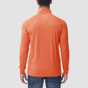 TACVASEN Orange UPF 50+ Sun Protection Quarter Zip Long Sleeve Shirt