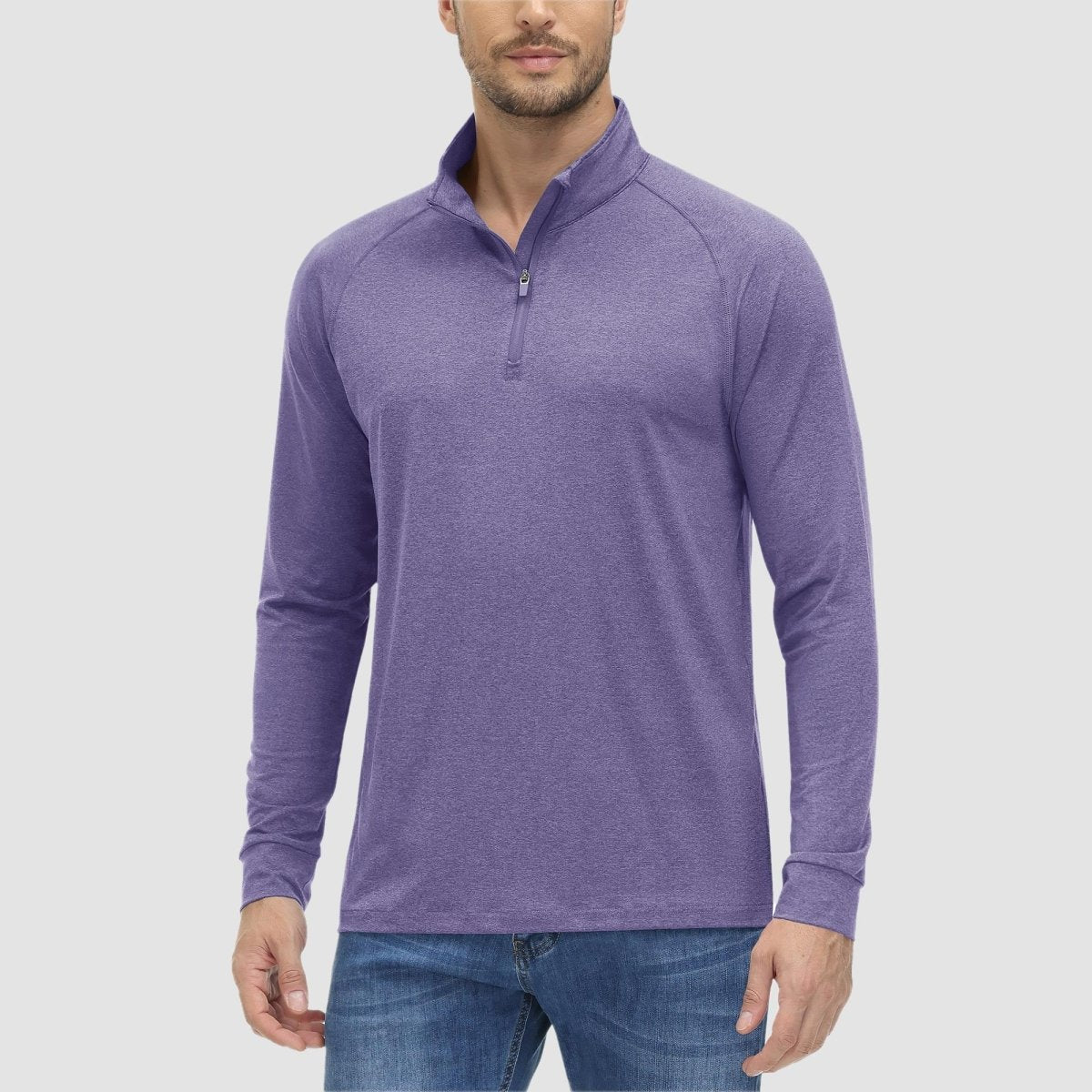 TACVASEN Violet UPF 50+ Sun Protection Quarter Zip Long Sleeve Shirt