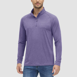 TACVASEN Violet UPF 50+ Sun Protection Quarter Zip Long Sleeve Shirt
