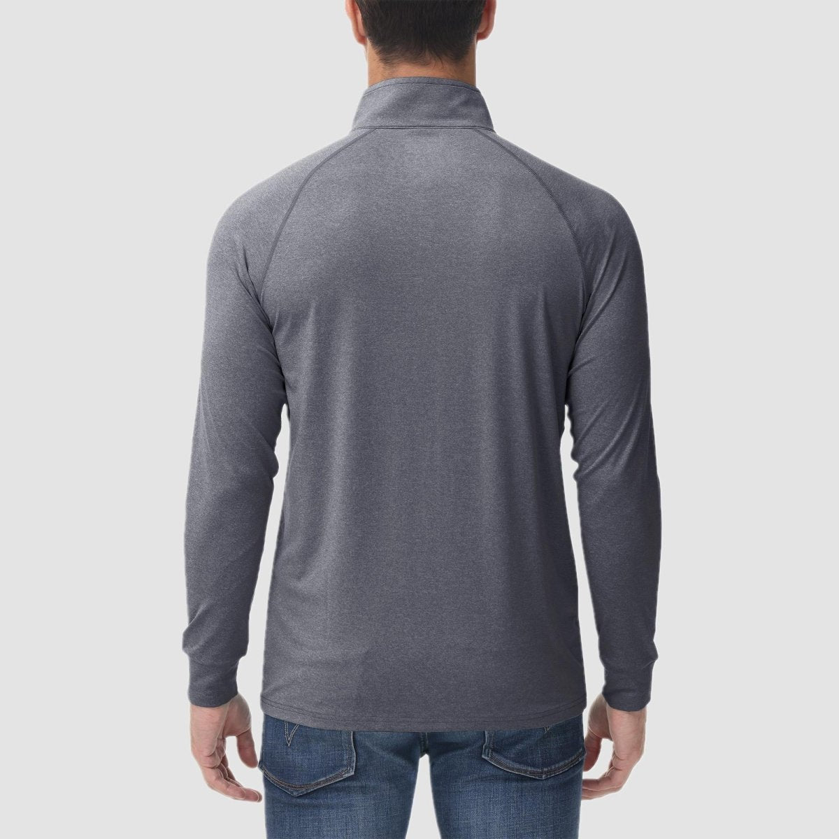 TACVASEN Dark Grey UPF 50+ Sun Protection Quarter Zip Long Sleeve Shirt