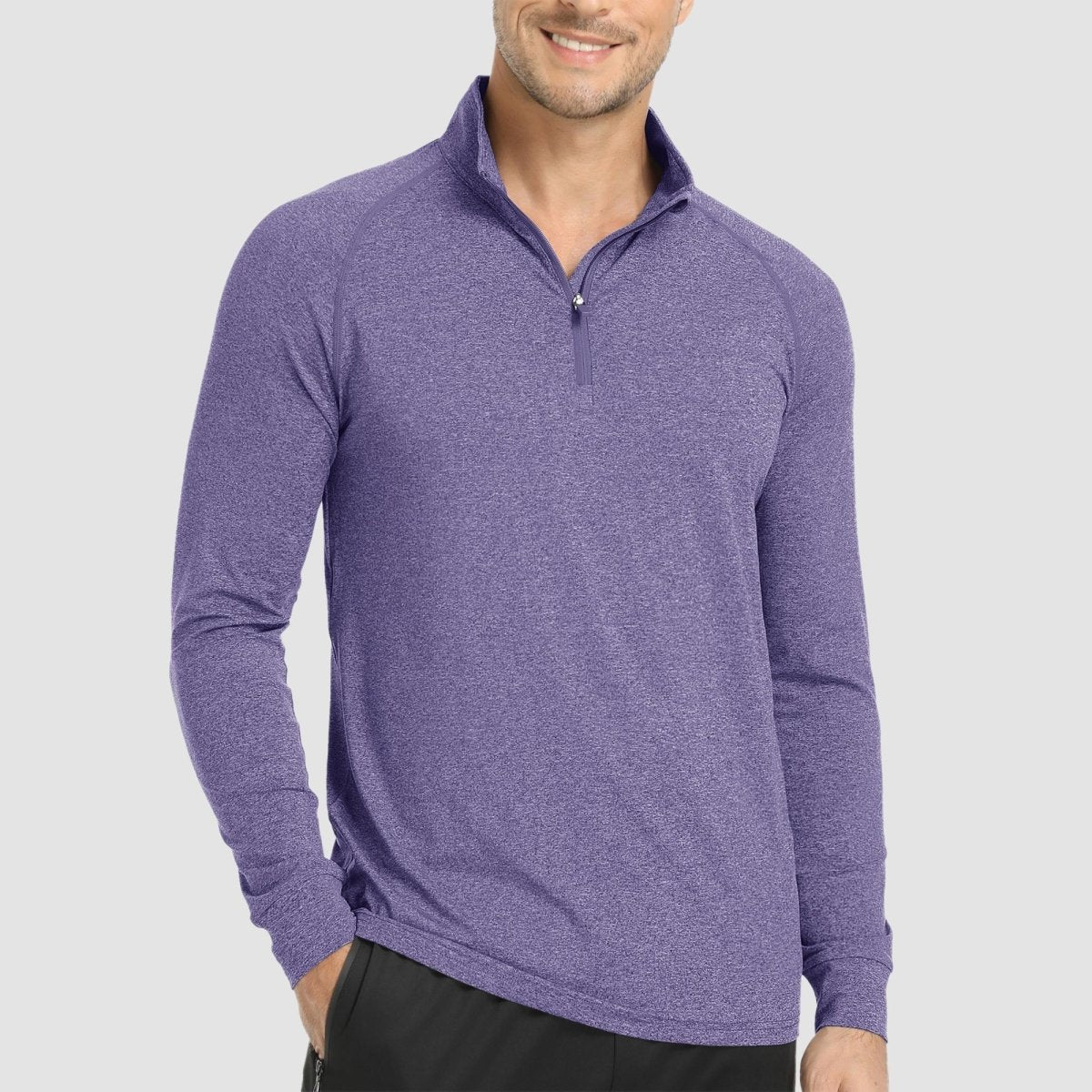 TACVASEN Violet UPF 50+ Sun Protection Quarter Zip Long Sleeve Shirt