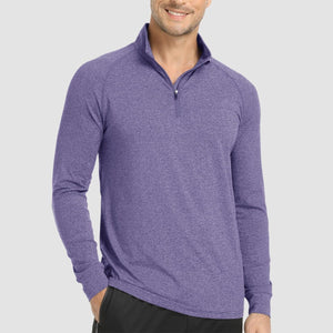 TACVASEN Violet UPF 50+ Sun Protection Quarter Zip Long Sleeve Shirt
