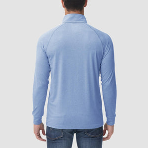 TACVASEN Light blue UPF 50+ Sun Protection Quarter Zip Long Sleeve Shirt