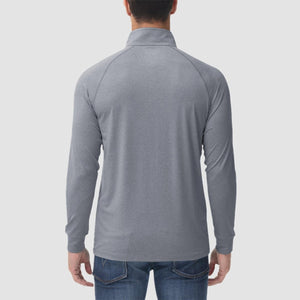 TACVASEN Light gray UPF 50+ Sun Protection Quarter Zip Long Sleeve Shirt