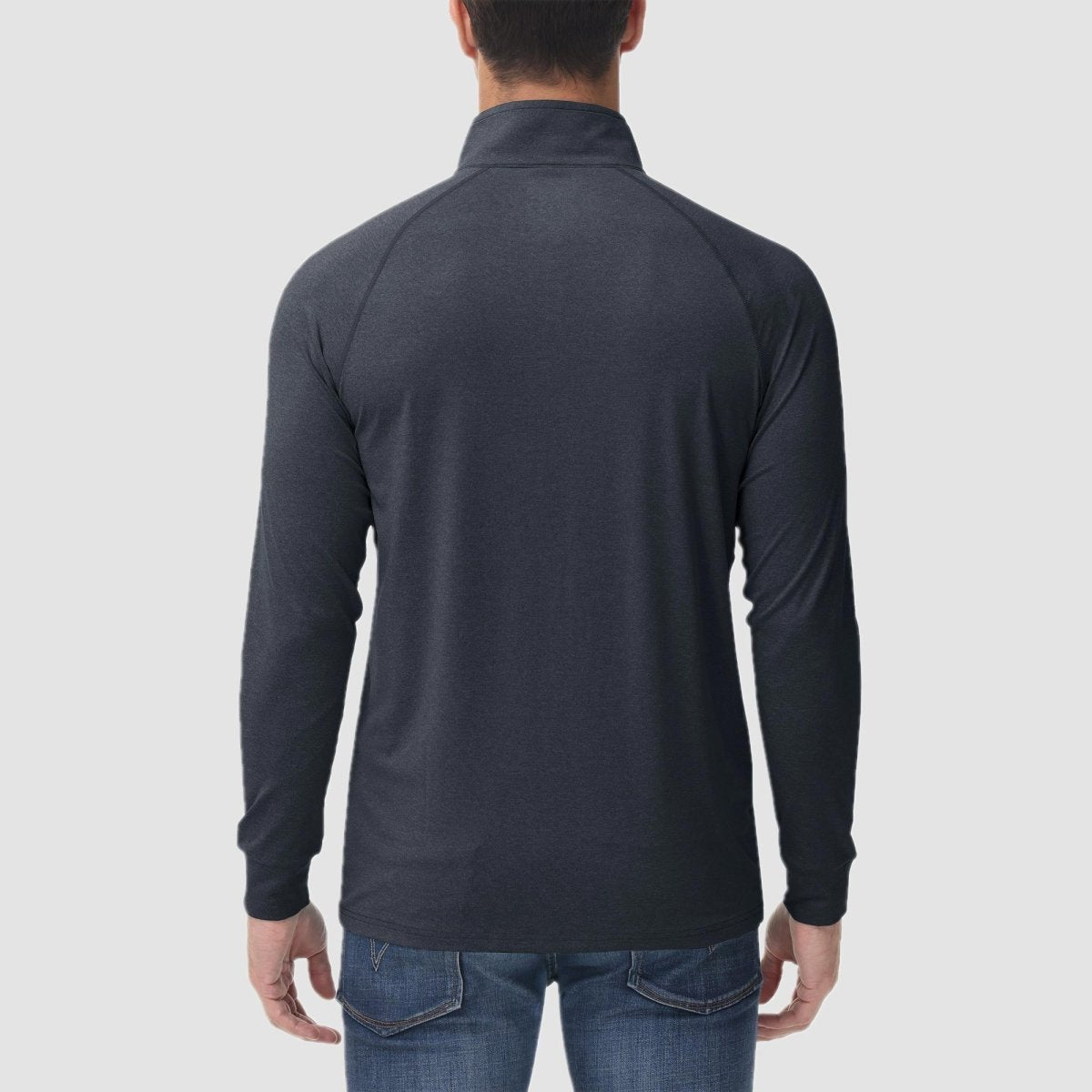 TACVASEN Black UPF 50+ Sun Protection Quarter Zip Long Sleeve Shirt