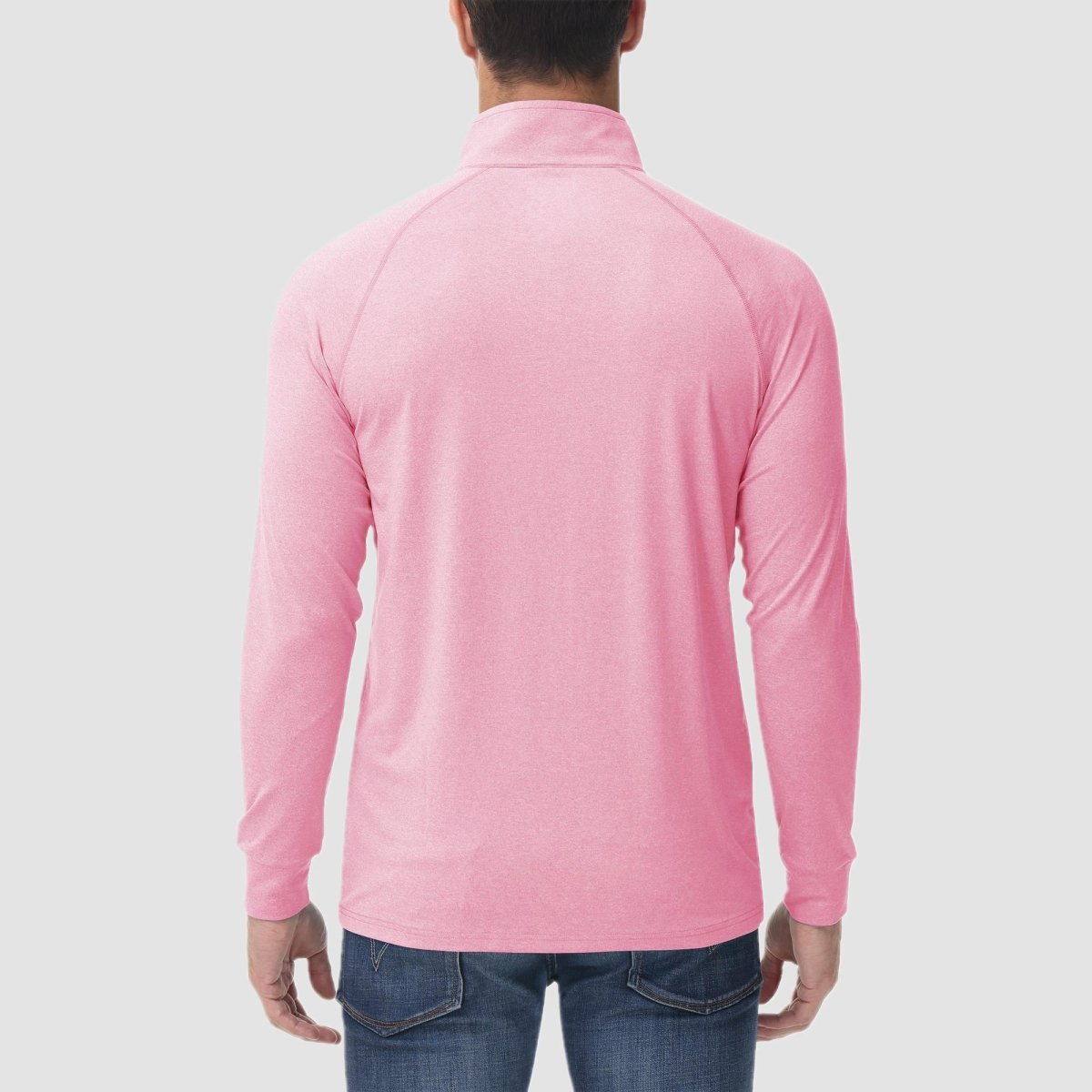 TACVASEN Pink UPF 50+ Sun Protection Quarter Zip Long Sleeve Shirt