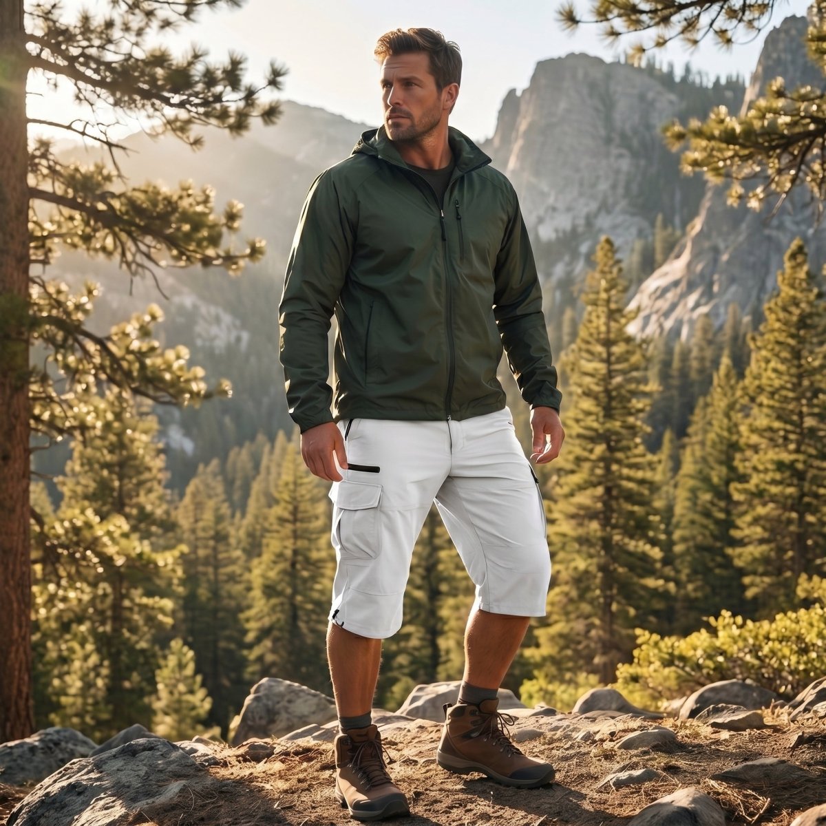 TACVASEN White Utility Cargo Shorts 3/4 Length Capri Pants