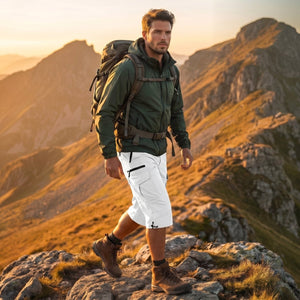 TACVASEN White Utility Cargo Shorts 3/4 Length Capri Pants