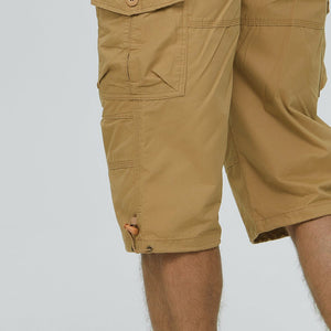 TACVASEN Khaki Utility Cargo Shorts 3/4 Length Cotton Pants