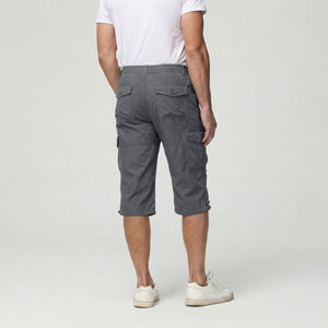 TACVASEN Dark Grey Utility Cargo Shorts 3/4 Length Cotton Pants
