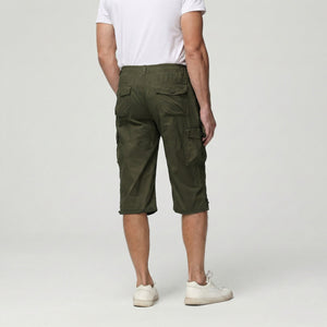 TACVASEN Dark Grey Utility Cargo Shorts 3/4 Length Cotton Pants