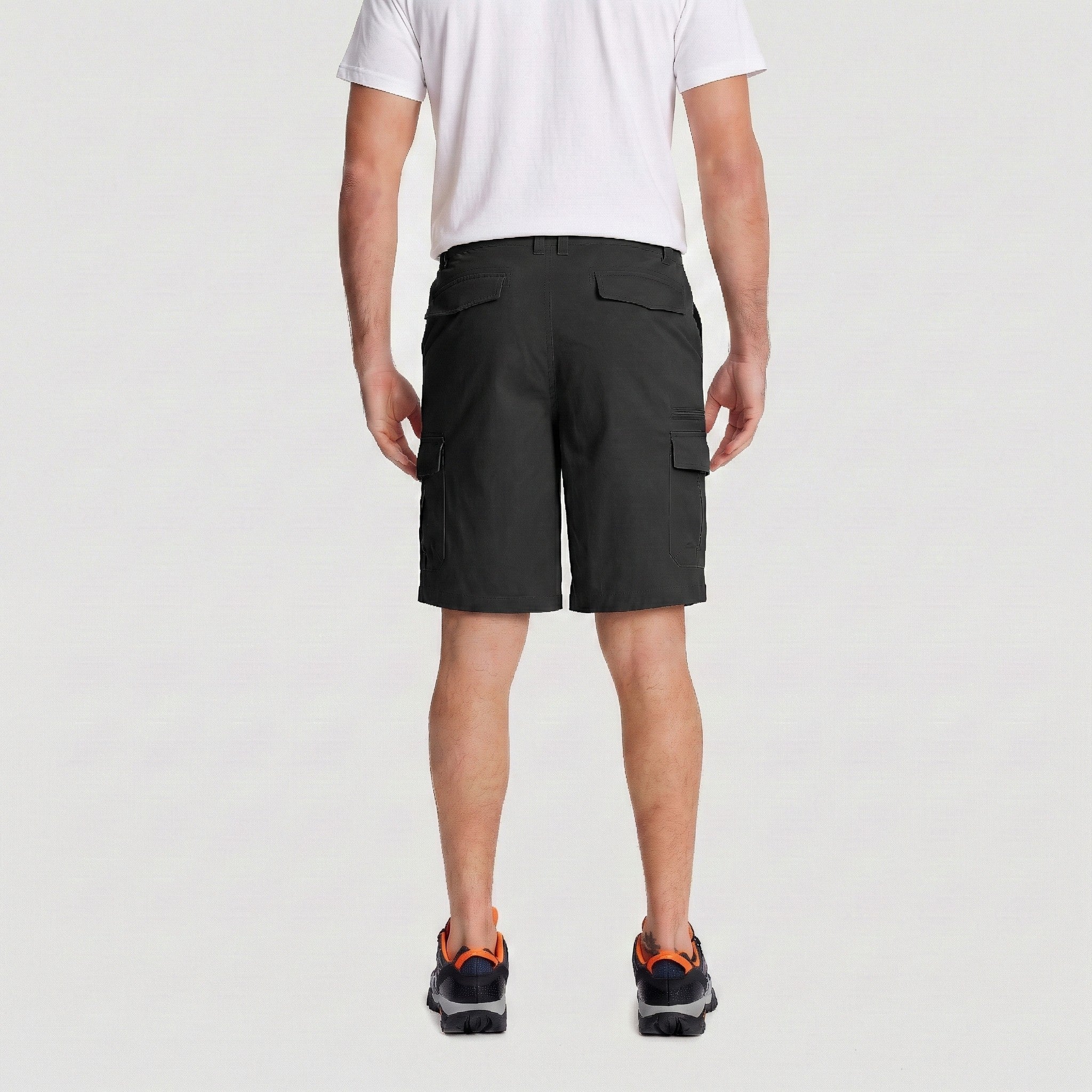 TACVASEN Black Utility Cargo Shorts Cotton Blend