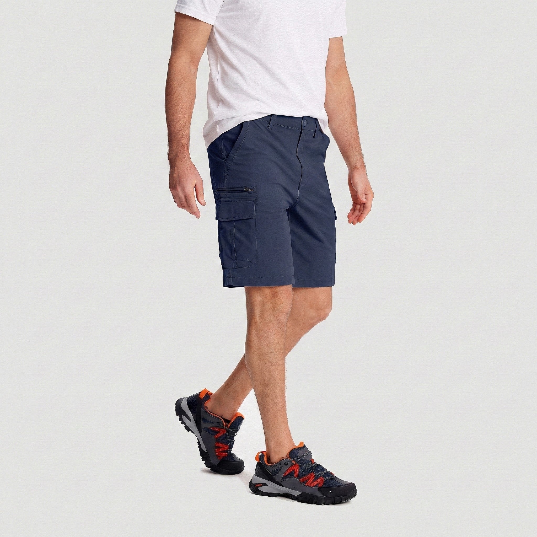 TACVASEN Navy Utility Cargo Shorts Cotton Blend