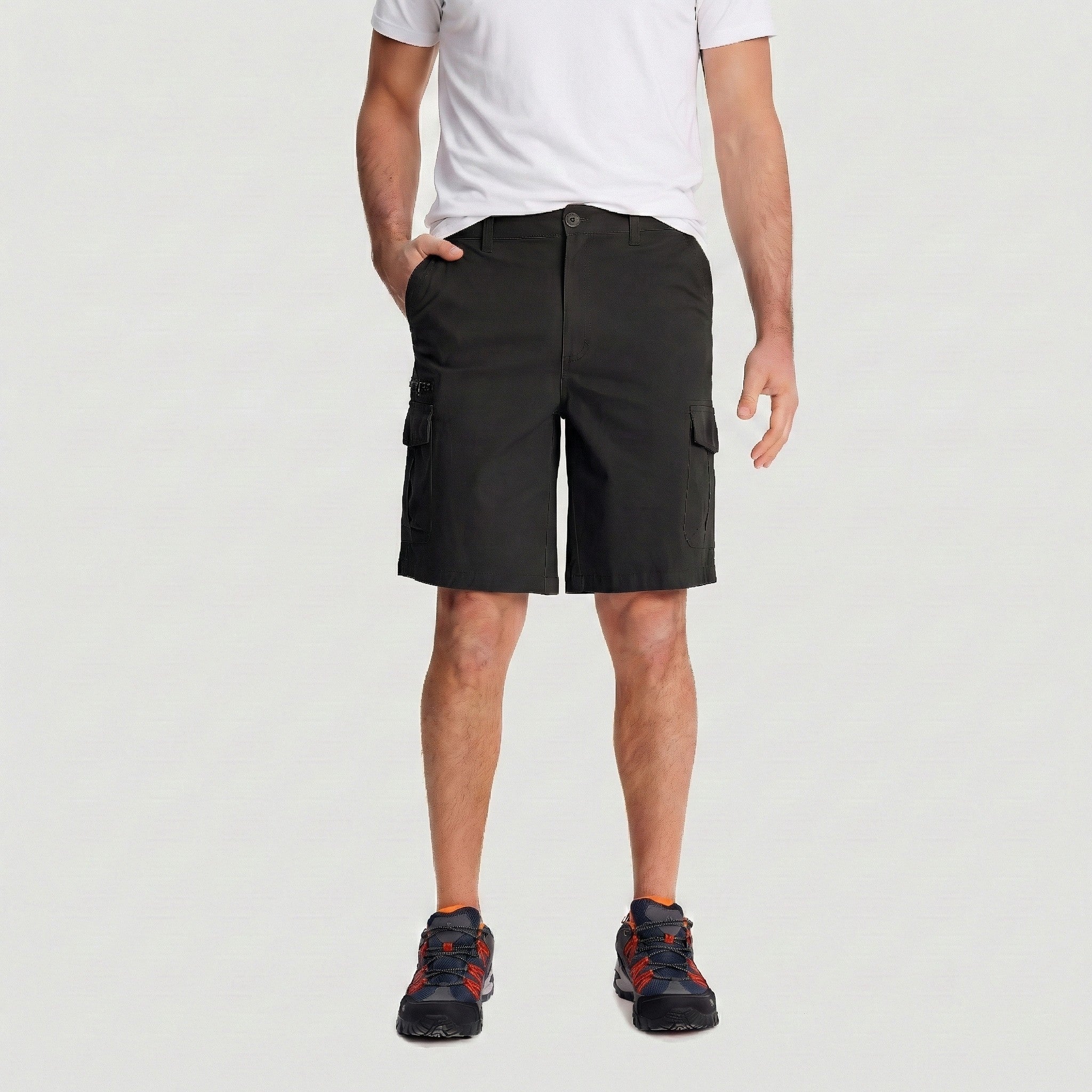TACVASEN Black Utility Cargo Shorts Cotton Blend