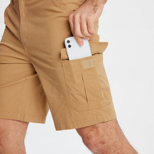 TACVASEN Khaki Utility Cargo Shorts Cotton Blend