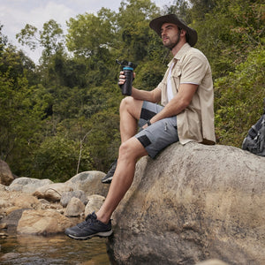 TACVASEN Light Grey Mens Utility Cargo Shorts Outdoor Hiking Shorts