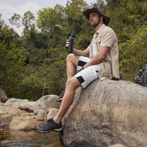 TACVASEN White Mens Utility Cargo Shorts Outdoor Hiking Shorts