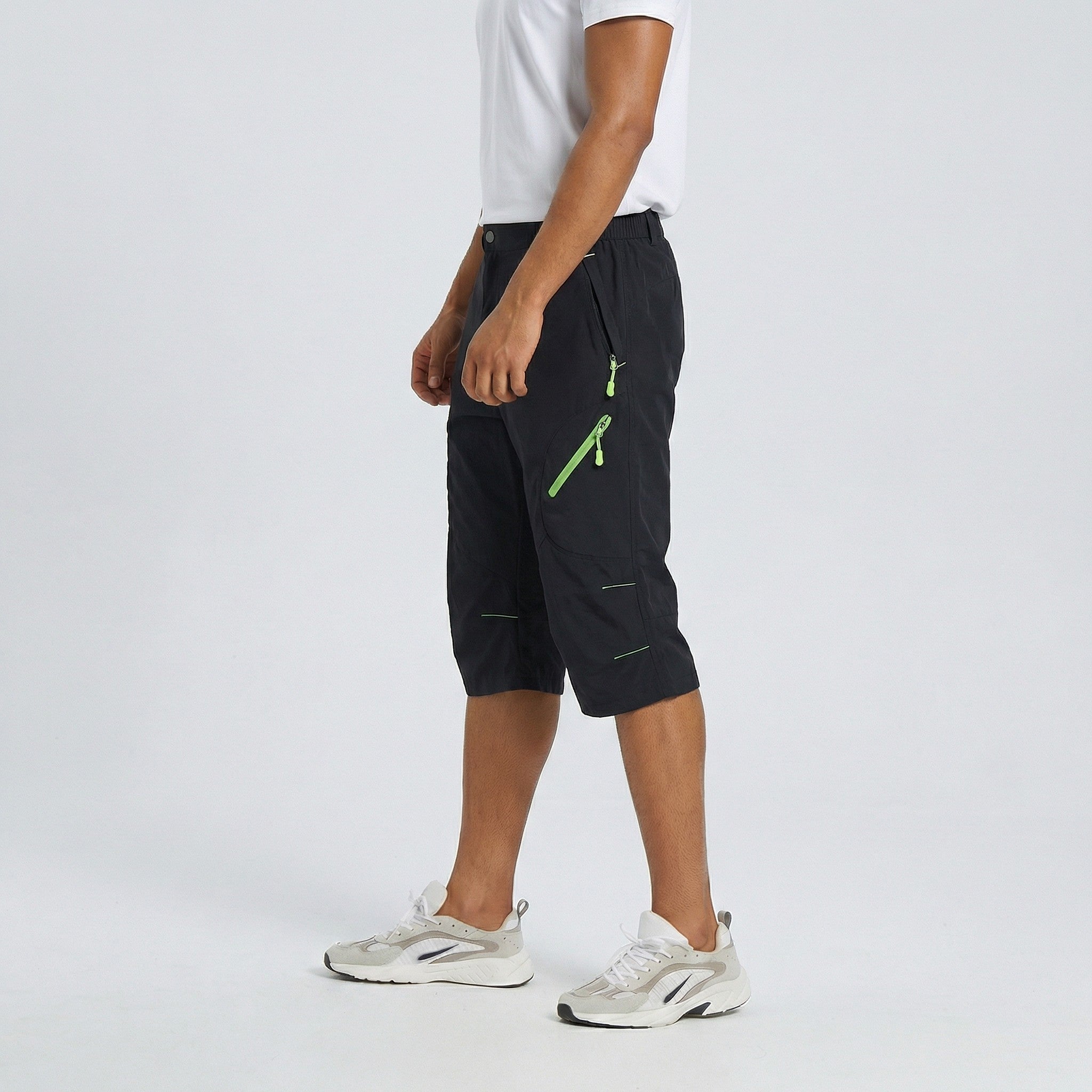 TACVASEN Black Utility Cargo Shorts Quick Dry Hiking Shorts