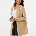 TACVASEN Apricot Women's Cardigan Open Front Knit Hoodie Sweater Coatigan Jacket
