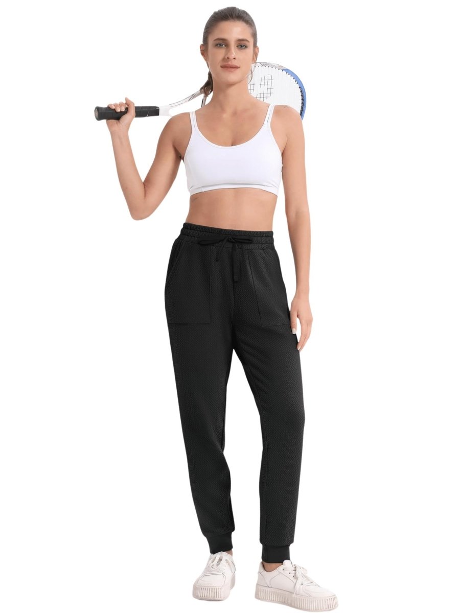 TACVASEN Black Women's Cotton Lounge Summer Work Pants