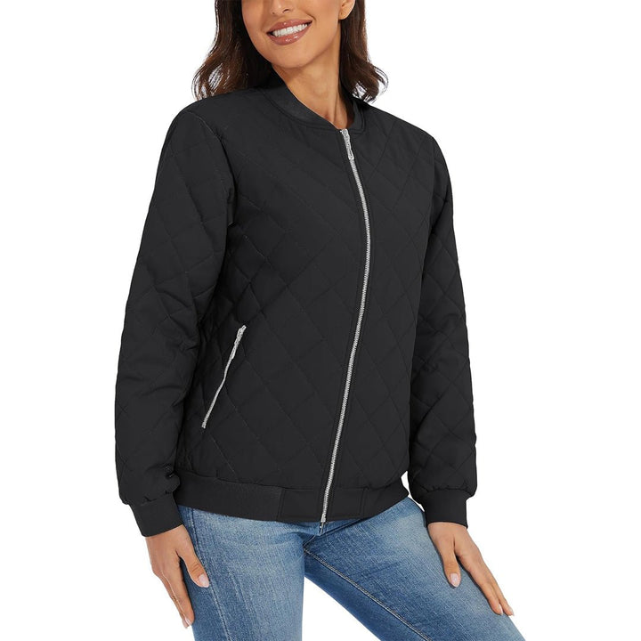 Women's Diamond Quilted Jackets Lightweight Casual Bomber Jacket - L23W904