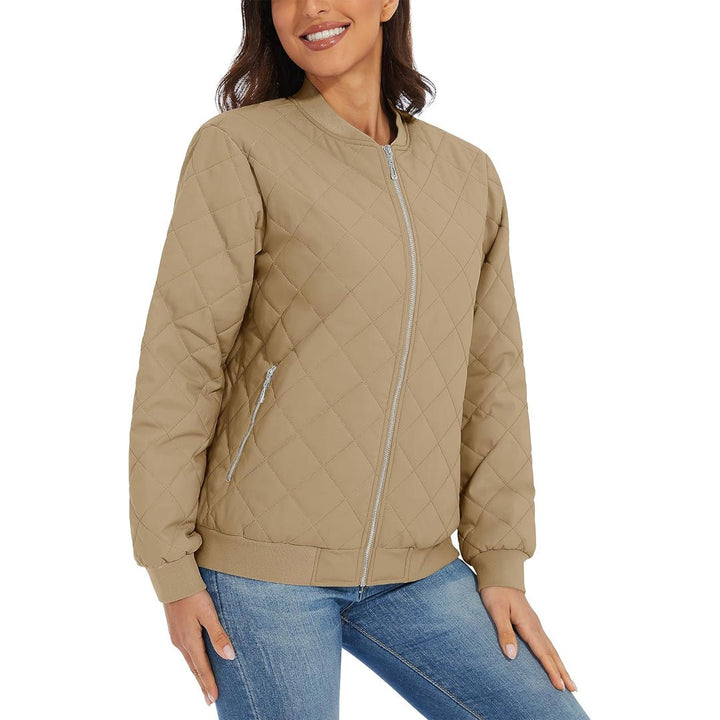 Women's Diamond Quilted Jackets Lightweight Casual Bomber Jacket - L23W904