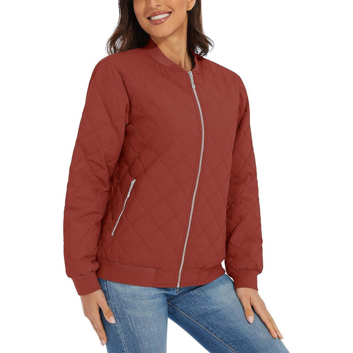 Women's Diamond Quilted Jackets Lightweight Casual Bomber Jacket - L23W904