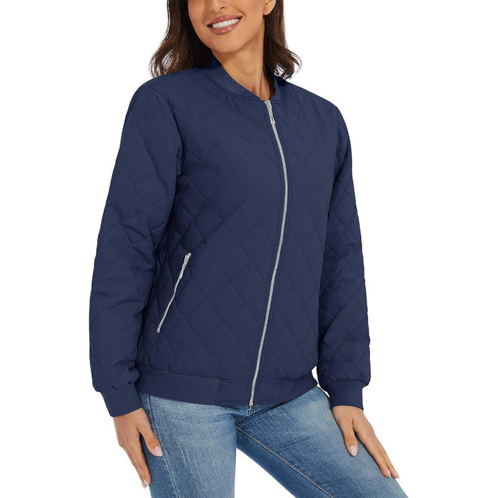 Women's Diamond Quilted Jackets Lightweight Casual Bomber Jacket - L23W904