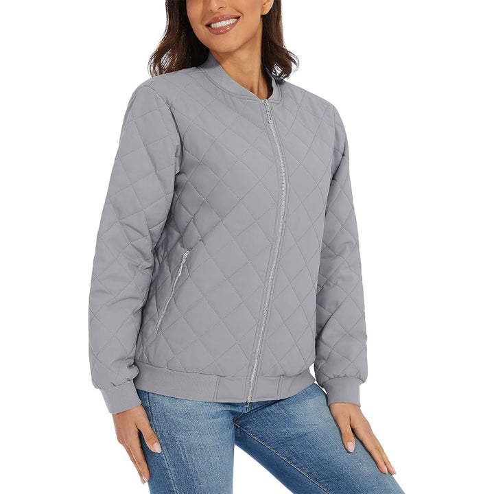Women's Diamond Quilted Jackets Lightweight Casual Bomber Jacket - L23W904