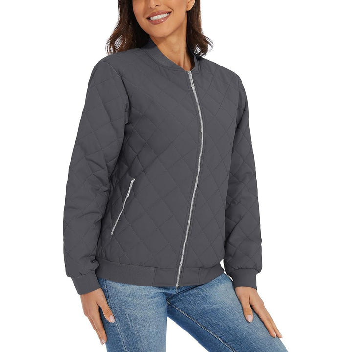 Women's Diamond Quilted Jackets Lightweight Casual Bomber Jacket - L23W904