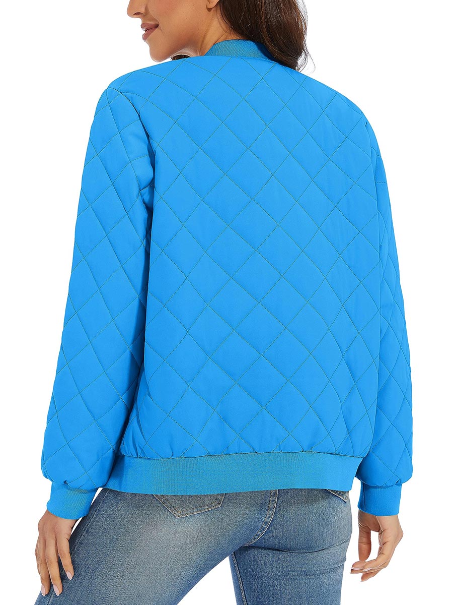 TACVASEN Azure Women's Diamond Quilted Padded Zip Jacket