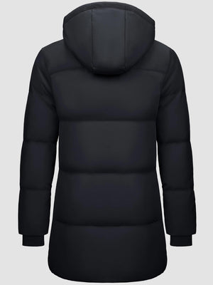TACVASEN Black Women's Essential Mid-Length Down Jacket for Winter